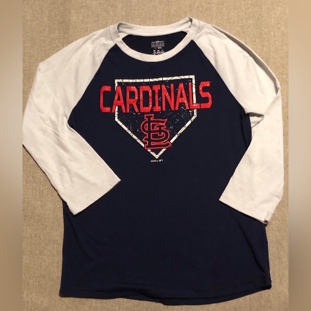 St Louis Cardinals Raglan Tee Girls Size 10-12